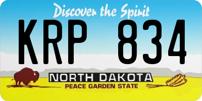 ND license plate KRP834