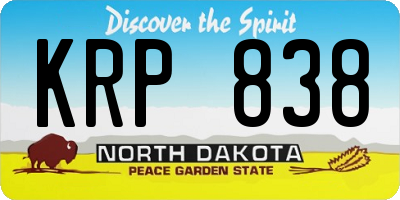 ND license plate KRP838