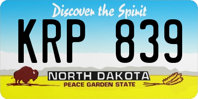 ND license plate KRP839