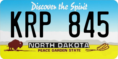 ND license plate KRP845