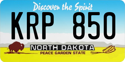 ND license plate KRP850