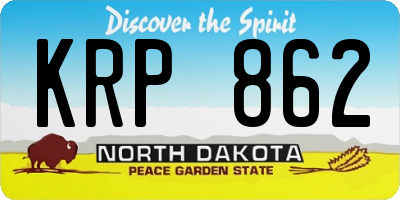 ND license plate KRP862
