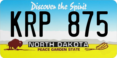 ND license plate KRP875