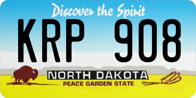 ND license plate KRP908