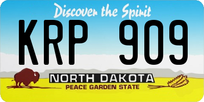 ND license plate KRP909
