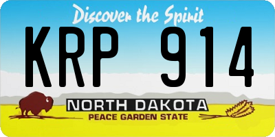 ND license plate KRP914
