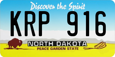 ND license plate KRP916