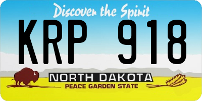 ND license plate KRP918