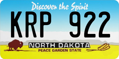 ND license plate KRP922