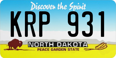 ND license plate KRP931