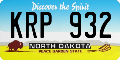 ND license plate KRP932
