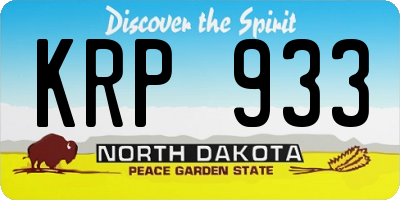 ND license plate KRP933