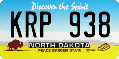 ND license plate KRP938