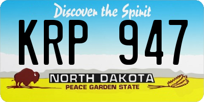 ND license plate KRP947