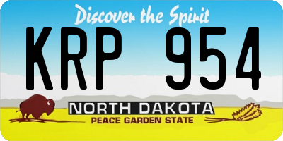 ND license plate KRP954