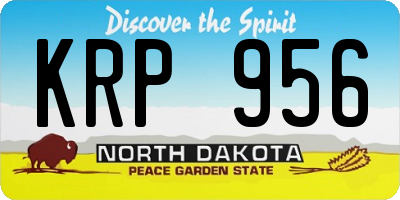 ND license plate KRP956