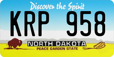 ND license plate KRP958