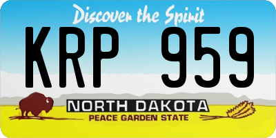 ND license plate KRP959