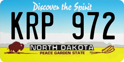 ND license plate KRP972