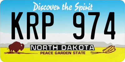 ND license plate KRP974