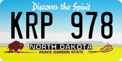 ND license plate KRP978