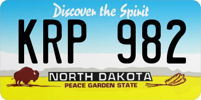 ND license plate KRP982
