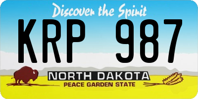 ND license plate KRP987