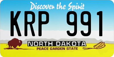 ND license plate KRP991