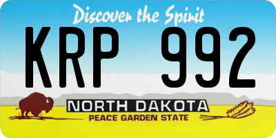 ND license plate KRP992