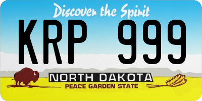 ND license plate KRP999