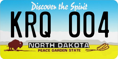 ND license plate KRQ004