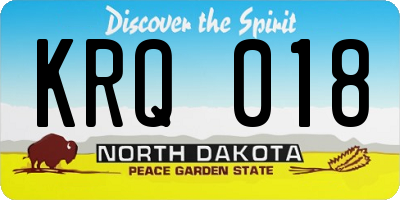 ND license plate KRQ018