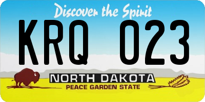 ND license plate KRQ023