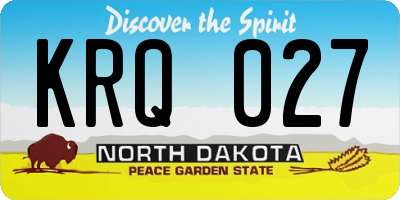 ND license plate KRQ027