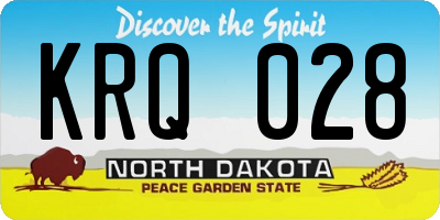 ND license plate KRQ028