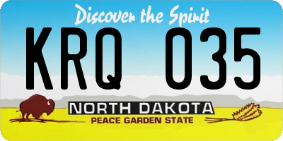 ND license plate KRQ035