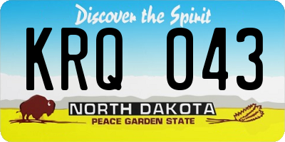 ND license plate KRQ043
