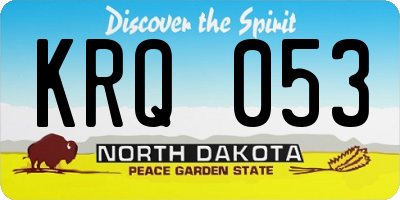 ND license plate KRQ053