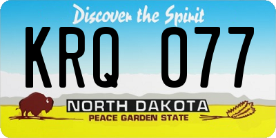 ND license plate KRQ077