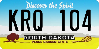 ND license plate KRQ104
