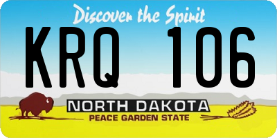 ND license plate KRQ106