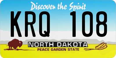 ND license plate KRQ108