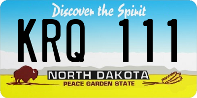 ND license plate KRQ111