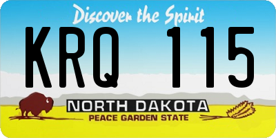 ND license plate KRQ115