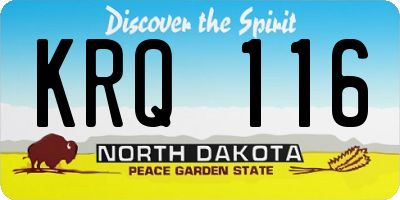 ND license plate KRQ116