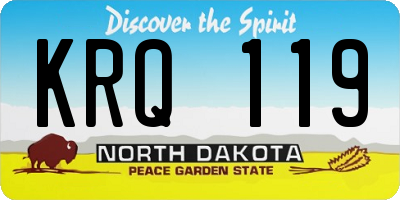 ND license plate KRQ119