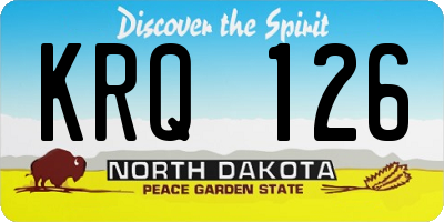 ND license plate KRQ126