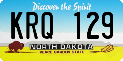 ND license plate KRQ129