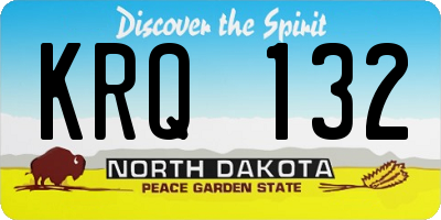 ND license plate KRQ132