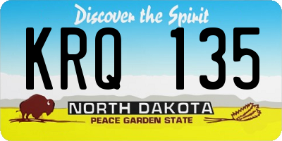 ND license plate KRQ135